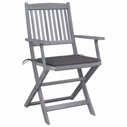 VidaXL 3078262 chaise d'extérieur Terrace Siège rembourré Bois d'acacia Anthracite