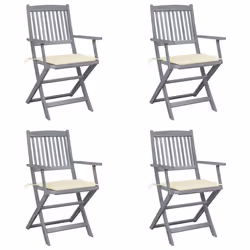 VidaXL 3078264, Terrace, Siège rembourré, Bois d'acacia, Crème, Polyester, 540 mm