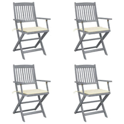 VidaXL 3078264 chaise d'extérieur Terrace Siège rembourré Bois d'acacia Crème