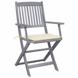VidaXL 3078264 chaise d'extérieur Terrace Siège rembourré Bois d'acacia Crème