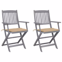 VidaXL 3078265, Terrace, Siège rembourré, Bois d'acacia, Beige, Polyester, 540 mm