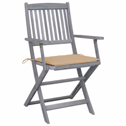 VidaXL 3078265 chaise d'extérieur Terrace Siège rembourré Bois d'acacia Beige