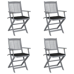 VidaXL 3078269 chaise d'extérieur Terrace Siège rembourré Bois d'acacia Noir
