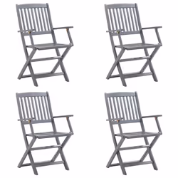VidaXL 3078269 chaise d'extérieur Terrace Siège rembourré Bois d'acacia Noir