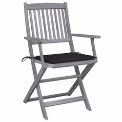 VidaXL 3078269 chaise d'extérieur Terrace Siège rembourré Bois d'acacia Noir
