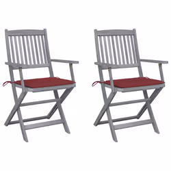VidaXL 3078271, Terrace, Siège rembourré, Bois d'acacia, Rouge, Polyester, 540 mm