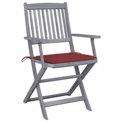 VidaXL 3078271 chaise d'extérieur Terrace Siège rembourré Bois d'acacia Rouge