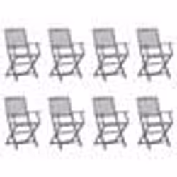 vidaXL Chaises pliables d'extérieur lot de 8 et coussins Bois d'acacia - TU