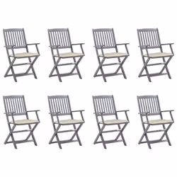 VidaXL 3078279, Terrace, Siège rembourré, Bois d'acacia, Crème, Blanc, Polyester, 540 mm