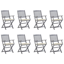 VidaXL 3078279 chaise d'extérieur Terrace Siège rembourré Bois d'acacia Crème, Blanc