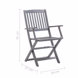 VidaXL 3078280 chaise d'extérieur Terrace Siège rembourré Bois d'acacia Beige - Vue supplémentaire 7