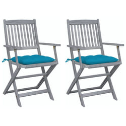VidaXL 3078281 chaise d'extérieur Terrace Siège rembourré Bois d'acacia Bleu