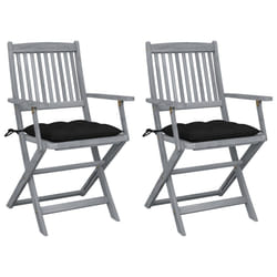 VidaXL 3078284 chaise d'extérieur Terrace Siège rembourré Bois d'acacia Noir