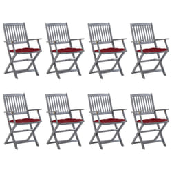 VidaXL 3078286 chaise d'extérieur Terrace Siège rembourré Bois d'acacia Rouge