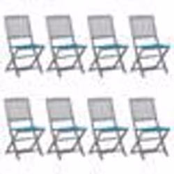 vidaXL Chaises pliables d'extérieur lot de 8 et coussins Bois d'acacia - TU