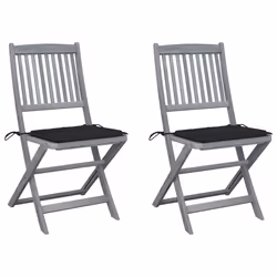 VidaXL 3078297, Terrace, Siège rembourré, Bois d'acacia, Noir, Polyester, 485 mm