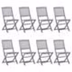 vidaXL Chaises pliables d'extérieur lot de 8 et coussins Bois d'acacia - TU