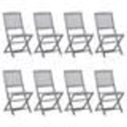 vidaXL Chaises pliables d'extérieur lot de 8 et coussins Bois d'acacia - TU