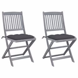 VidaXL 3078305, Terrace, Siège rembourré, Bois d'acacia, Anthracite, Polyester, 485 mm