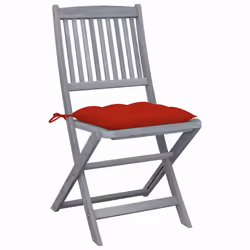 VidaXL 3078311 chaise d'extérieur Terrace Siège rembourré Bois d'acacia Rouge - Vue supplémentaire 2