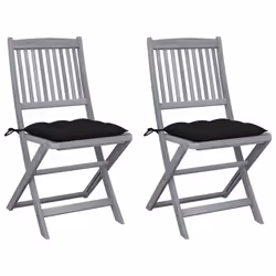 VidaXL 3078312, Terrace, Siège rembourré, Bois d'acacia, Noir, Polyester, 485 mm