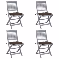 VidaXL 3078313, Terrace, Siège rembourré, Bois d'acacia, Taupe, Polyester, 485 mm