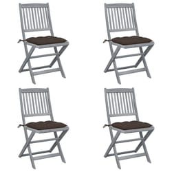 VidaXL 3078313 chaise d'extérieur Terrace Siège rembourré Bois d'acacia Taupe