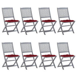 VidaXL 3078314 chaise d'extérieur Terrace Siège rembourré Bois d'acacia Rouge