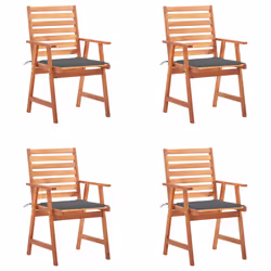 VidaXL 3078320, Terrace, Siège rembourré, Bois d'acacia, Anthracite, Polyester, 560 mm