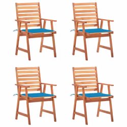 VidaXL 3078324, Terrace, Siège rembourré, Bois d'acacia, Bleu, Polyester, 560 mm