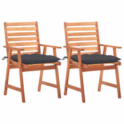 VidaXL 3078335, Terrace, Siège rembourré, Bois d'acacia, Anthracite, Polyester, 560 mm