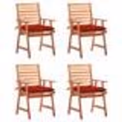 vidaXL Chaises à manger d'extérieur lot de 4 et coussins Acacia massif - TU