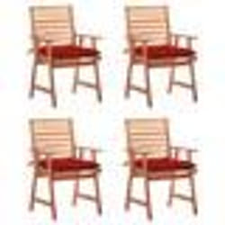 vidaXL Chaises à manger d'extérieur lot de 4 et coussins Acacia massif - TU