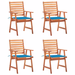 VidaXL 3078351, Terrace, Siège rembourré, Bois d'acacia, Bleu, Polyester, 560 mm
