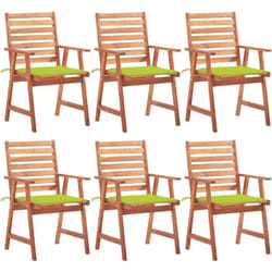 Vidaxl - Chaises à manger d'extérieur lot de 6 et coussins Acacia massif