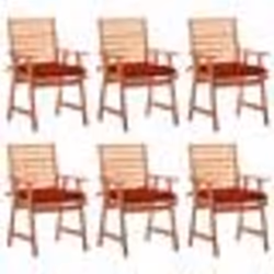 vidaXL Chaises à manger d'extérieur lot de 6 et coussins Acacia massif - TU