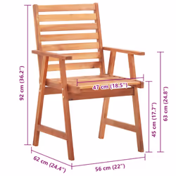 VidaXL 3078377 chaise d'extérieur Terrace Siège rembourré Bois d'acacia Beige - Vue supplémentaire 6