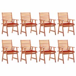 VidaXL 3078380, Terrace, Siège rembourré, Bois d'acacia, Rouge, Polyester, 560 mm