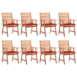 VidaXL 3078380 chaise d'extérieur Terrace Siège rembourré Bois d'acacia Rouge