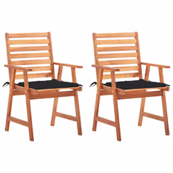 VidaXL 3078381, Terrace, Siège rembourré, Bois d'acacia, Noir, Polyester, 560 mm