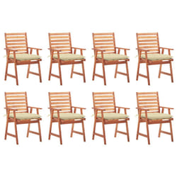 VidaXL 3078391 chaise d'extérieur Terrace Siège rembourré Bois d'acacia Crème
