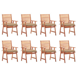 VidaXL 3078392 chaise d'extérieur Terrace Siège rembourré Bois d'acacia Beige