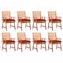 vidaXL Chaises à manger d'extérieur lot de 8 et coussins Acacia massif - TU