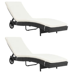 VidaXL 3078465 chaise d'extérieur Linge Siège rembourré Polyéthylène, Rotin, Acier Noir, Crème, Blanc