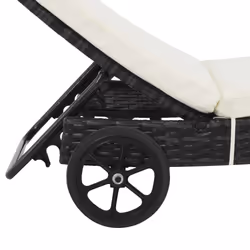 VidaXL 3078465 chaise d'extérieur Linge Siège rembourré Polyéthylène, Rotin, Acier Noir, Crème, Blanc - Vue supplémentaire 5