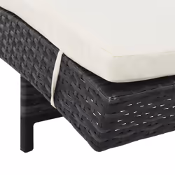 VidaXL 3078465 chaise d'extérieur Linge Siège rembourré Polyéthylène, Rotin, Acier Noir, Crème, Blanc - Vue supplémentaire 6