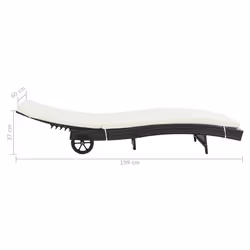 VidaXL 3078465 chaise d'extérieur Linge Siège rembourré Polyéthylène, Rotin, Acier Noir, Crème, Blanc - Vue supplémentaire 7