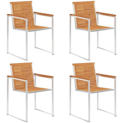 Vidaxl - Chaises de jardin lot de 4 Bois d'acacia solide et inox