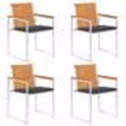 vidaXL Chaises de jardin lot de 4 avec coussins Bois d'acacia massif