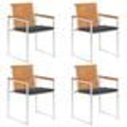 vidaXL Chaises de jardin lot de 4 avec coussins Bois d'acacia massif